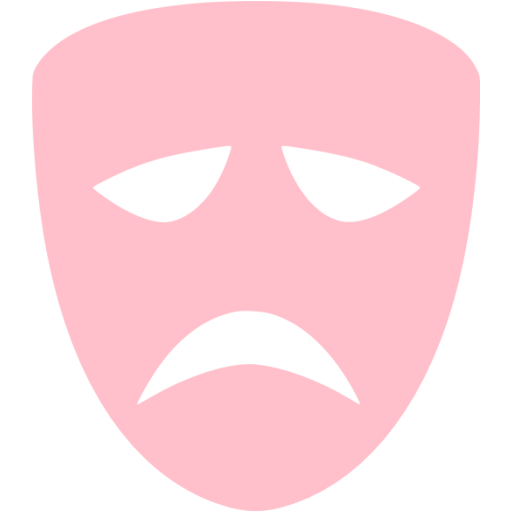 Pink theatrical mask icon cartoon style Royalty Free Vector