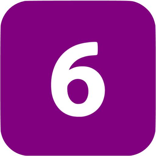 Purple 6 filled icon - Free purple numbers icons