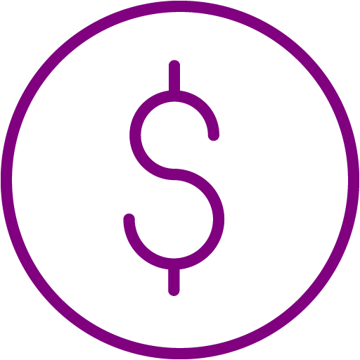 Purple dollar 2 icon - Free purple dollar icons