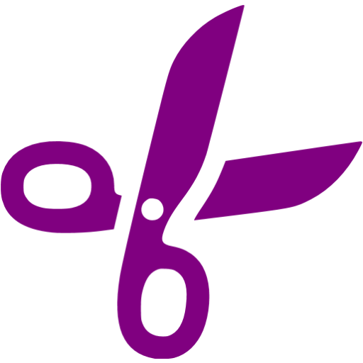 Purple scissors 2 icon - Free purple scissor icons