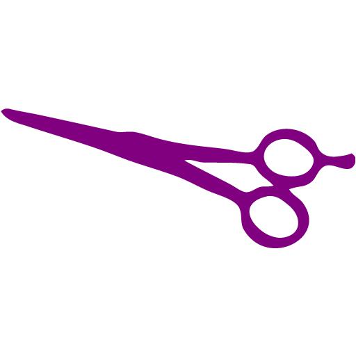 Purple scissors 2 icon - Free purple scissor icons