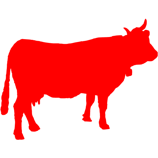 Red cow 2 icon - Free animal icons