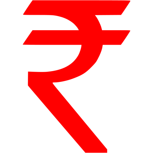 rupee sign red