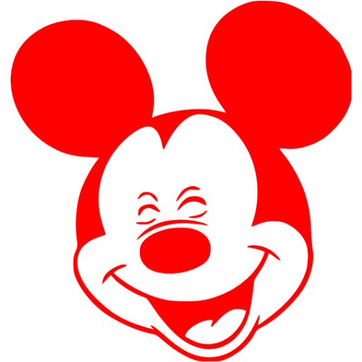 Red mickey mouse 22 icon - Free red Mickey Mouse icons