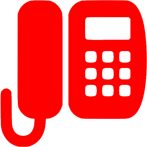 Red office phone icon - Free red phone icons