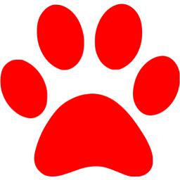 Red paw icon - Free red paw icons