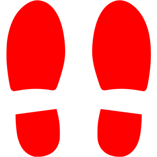 Red shoes footprints icon - Free red footprint icons