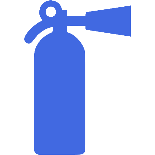 blue fire extinguisher