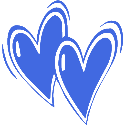 two blue hearts