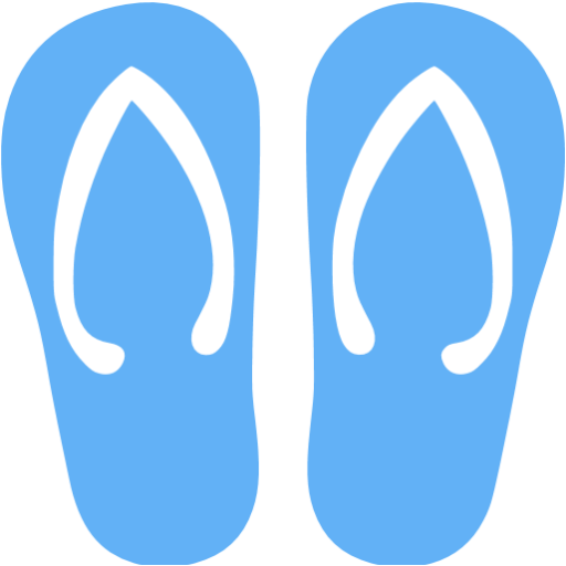 Tropical blue flip flop icon - Free tropical blue clothes icons