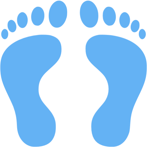 Tropical blue human footprints icon - Free tropical blue footprint icons