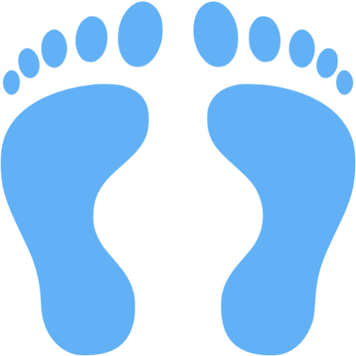 Tropical blue human footprints icon - Free tropical blue footprint icons