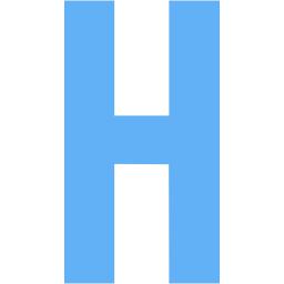 Tropical blue letter h icon - Free tropical blue letter icons