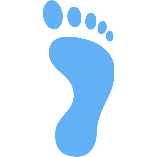 Tropical blue right footprint icon - Free tropical blue footprint icons