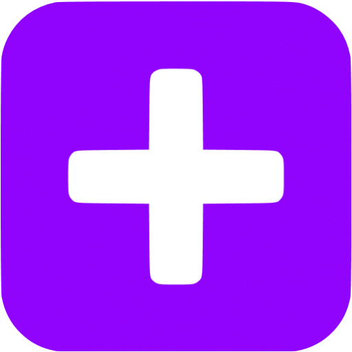 Violet plus 6 icon - Free violet math icons