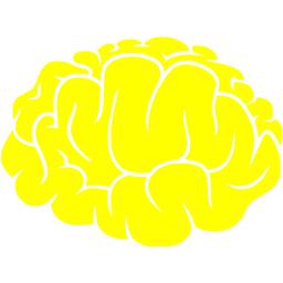 Yellow brain 2 icon - Free yellow brain icons