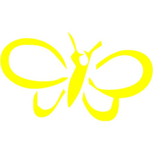 Yellow butterfly 3 icon - Free yellow butterfly icons