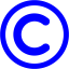 blue copyright icon