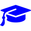 blue graduation cap icon