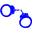 blue handcuffs icon