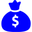 blue money bag icon