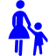 blue mother and child icon