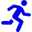 blue running man icon