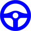 blue steering wheel icon