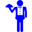 blue waiter icon