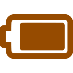 Brown almost full icon - Free brown battery icons