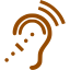 brown assistive listening system icon