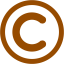 brown copyright icon