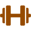 brown dumbbell icon