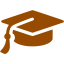 brown graduation cap icon