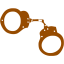 brown handcuffs icon