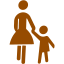 brown mother and child icon