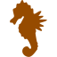 brown sea horse icon