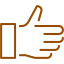 brown thumb up icon