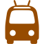 brown trolleybus icon