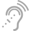 dark gray assistive listening system icon