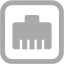 dark gray ethernet off icon