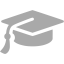 dark gray graduation cap icon