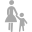 dark gray mother and child icon