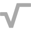 dark gray square root 2 icon