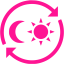 deep pink 24 hour service icon