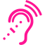 deep pink assistive listening system icon