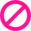 deep pink ban icon