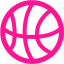 deep pink basketball icon