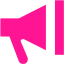 deep pink bullhorn icon