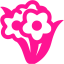 deep pink bunch flowers icon